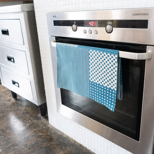 Patchwork Blue Kiri-Tsugi-Komon TENUGUI