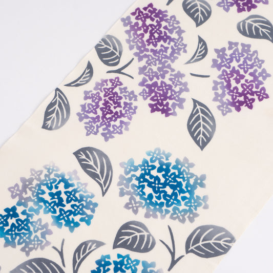 Hydrangea Purple and Blue TENUGUI