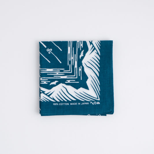 Japanese Classic Pattern Bandana Mountain Grayish blue