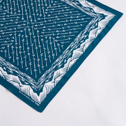 Japanese Classic Pattern Bandana Mountain Grayish blue