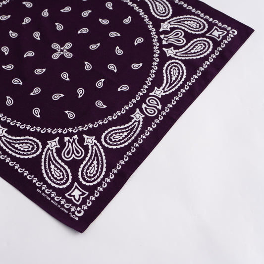 Japanese Classic Pattern Bandana Eggplant Dusky purple