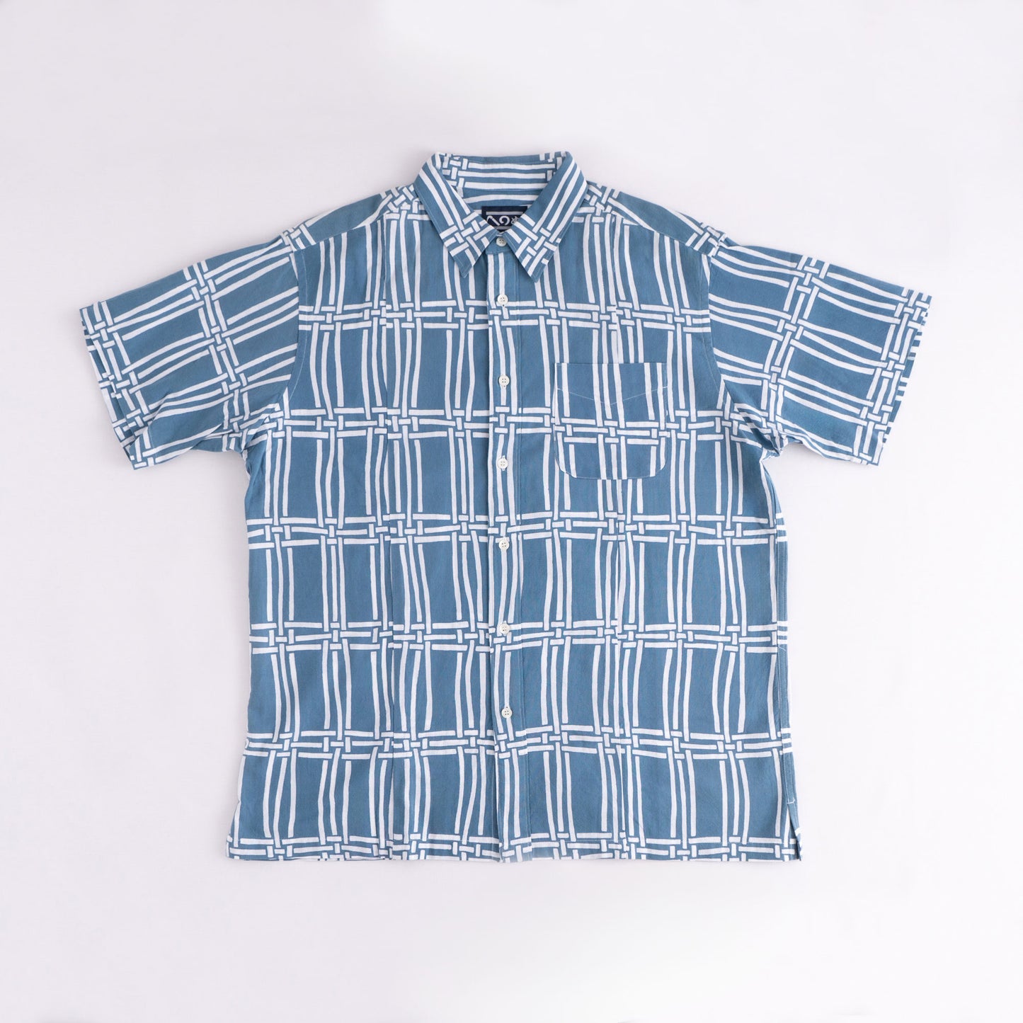 Tenugui Sarashi Shirt Lattice Sky Blue