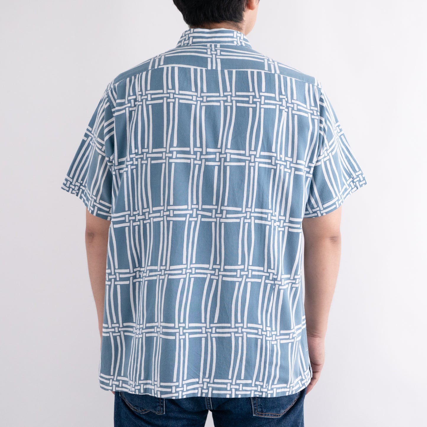 Tenugui Sarashi Shirt Lattice Sky Blue