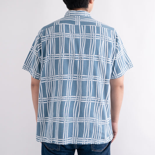 Tenugui Sarashi Shirt Lattice Sky Blue