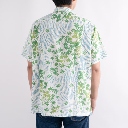 Tenugui Sarashi Shirt Green maple over stream