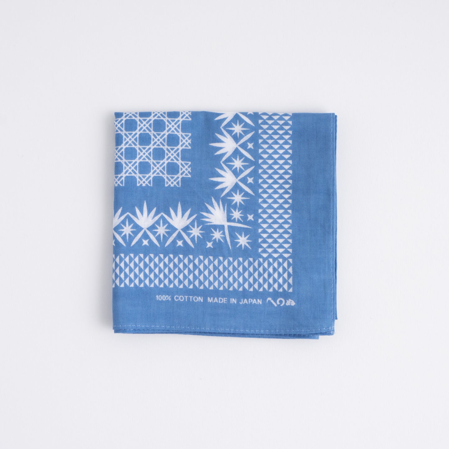 Japanese Classic Pattern Bandana Cut Glass Kiriko Gunjo Blue