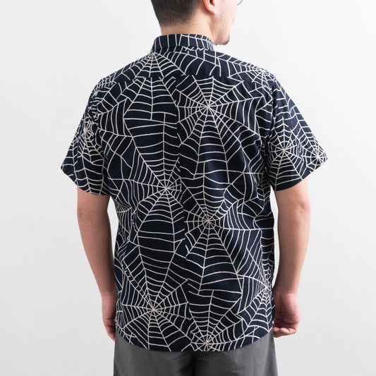 Tenugui Sarashi Shirt Spiderweb Sumi Black