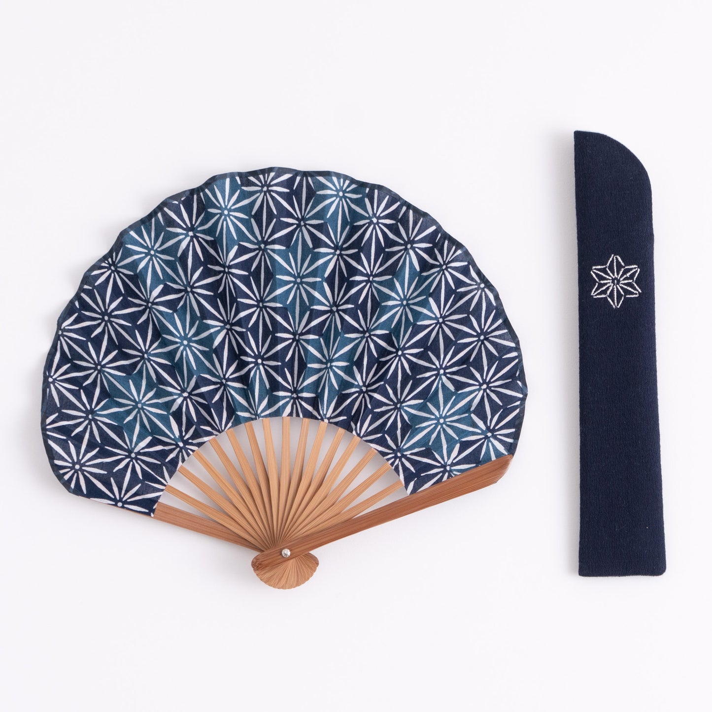 Mangetsu Sensu Set Hemp Leaf Kiriko