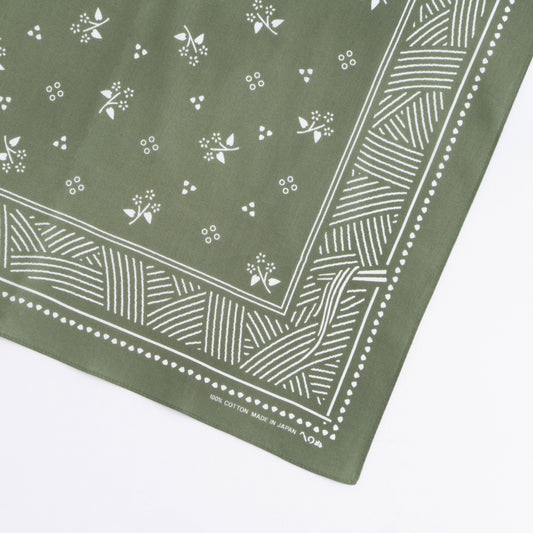 Japanese Classic Pattern Bandana Soba Pattern Bandana Old Bamboo Green