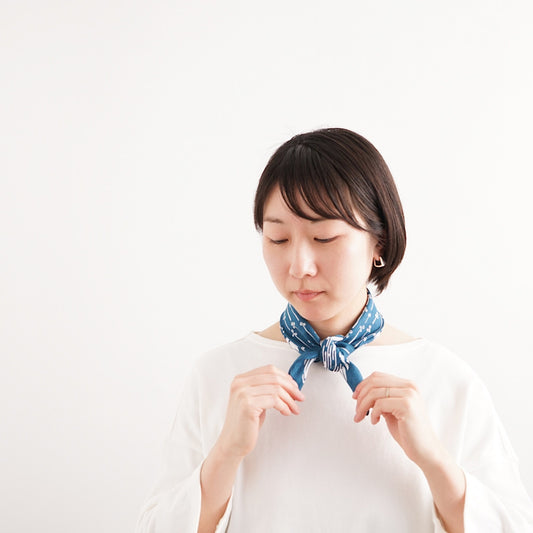 Japanese Classic Pattern Bandana Mountain Grayish blue