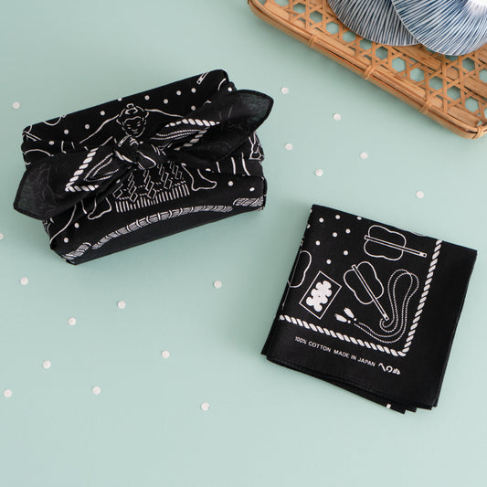 Japanese Classic Pattern Bandana Sumo Black