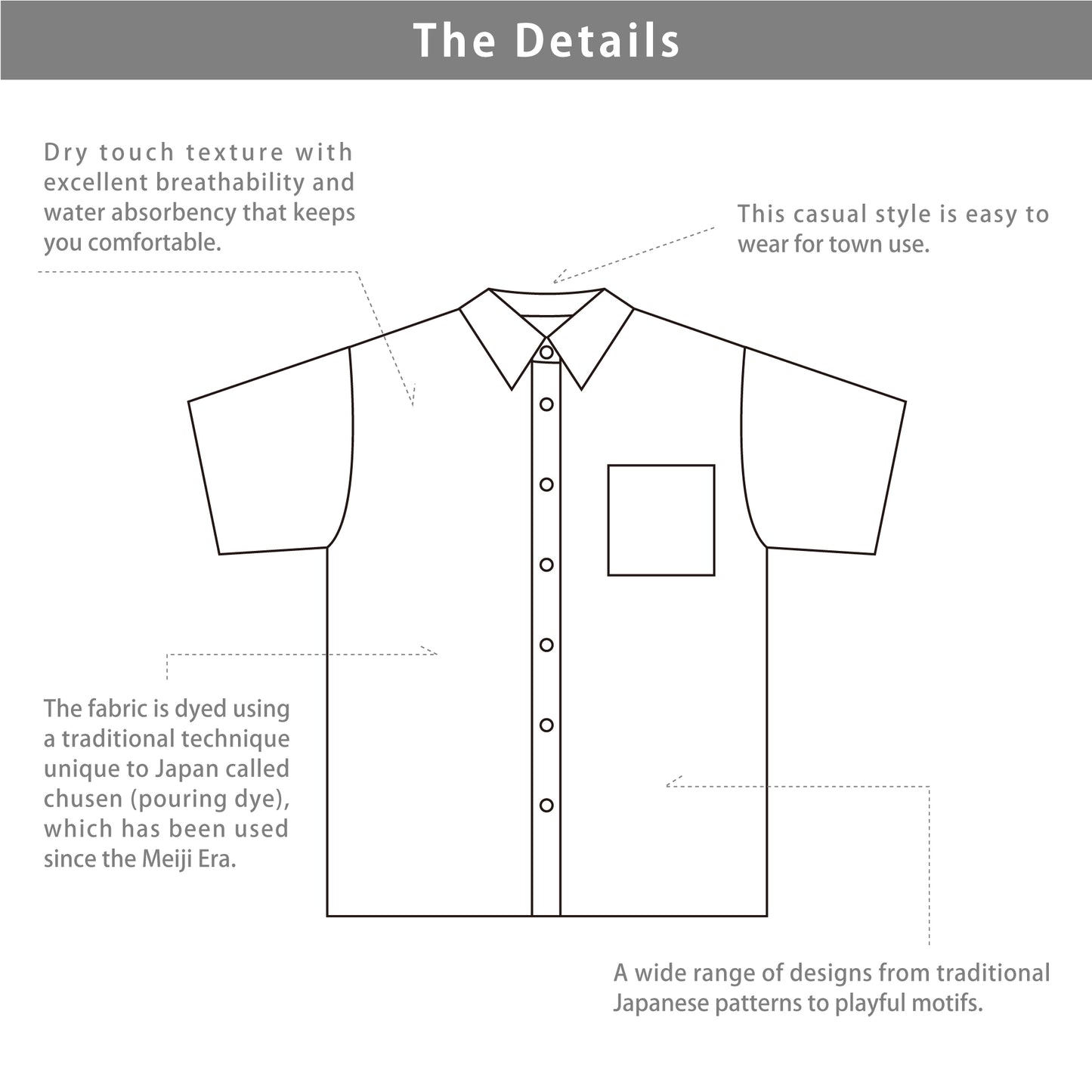 Tenugui Sarashi Shirt Japanese Patchwork Brown