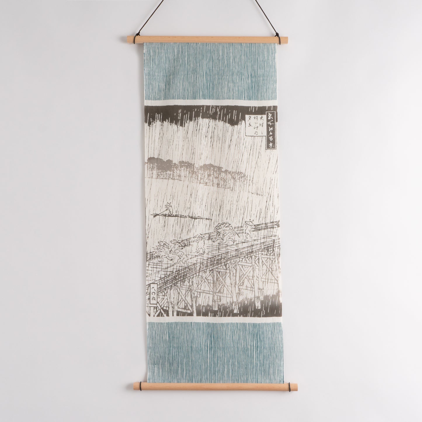 Tenugui Towel Tapestry Bridge in the Rain