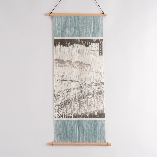 Tenugui Towel Tapestry Bridge in the Rain