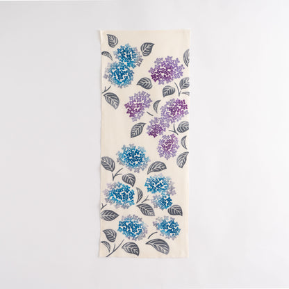 Hydrangea Purple and Blue TENUGUI