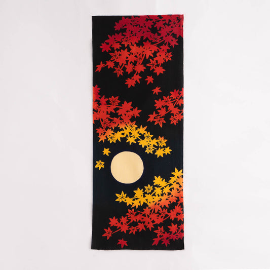 Autumn leaves on a moonlit
