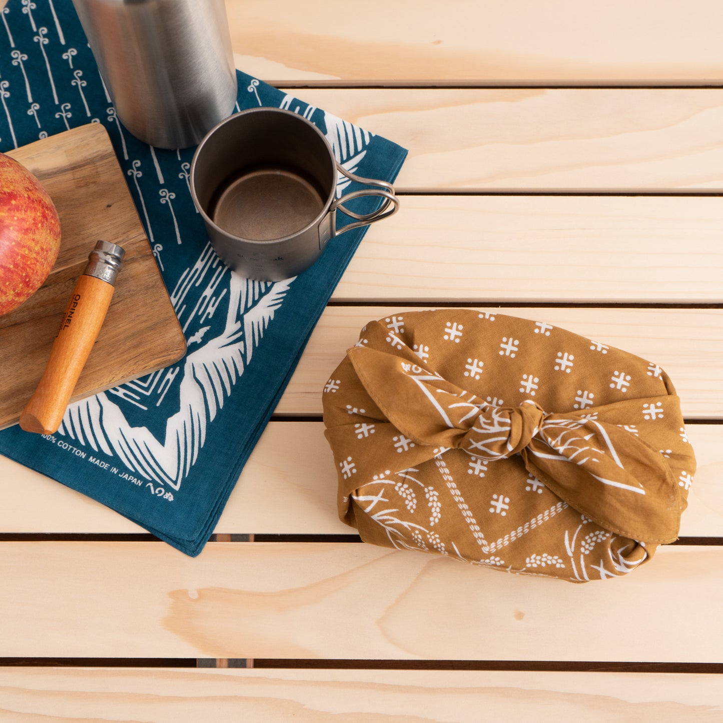Japanese Classic Pattern Bandana Mountain Grayish blue