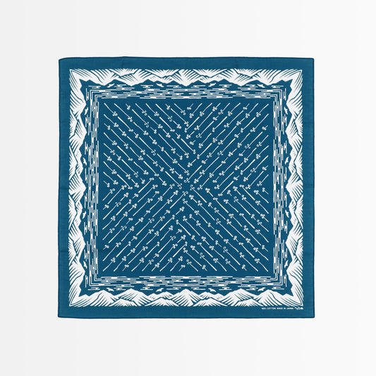 Japanese Classic Pattern Bandana Mountain Grayish blue