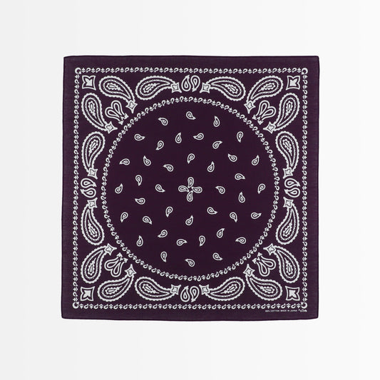 Japanese Classic Pattern Bandana Eggplant Dusky purple