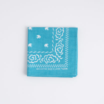 Japanese Classic Pattern Bandana Flying clouds Sky Blue