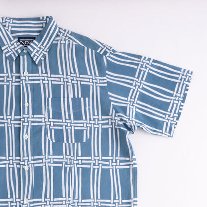 Tenugui Sarashi Shirt Lattice Sky Blue