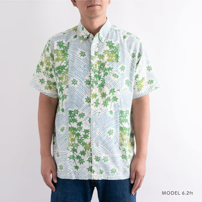 Tenugui Sarashi Shirt Green maple over stream