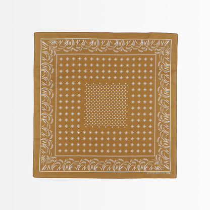 Japanese Classic Pattern Bandana Inaho Rice Golden brown
