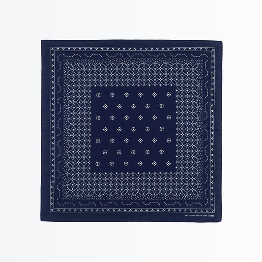 Japanese Classic Pattern Bandana Star  Deep indig