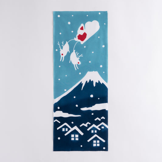 Christmas in Japan Blue TENUGUI