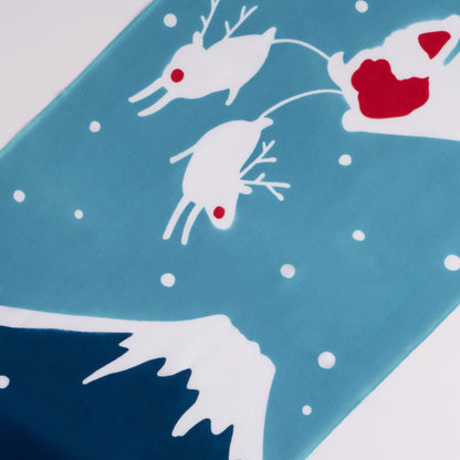 Christmas in Japan Blue TENUGUI