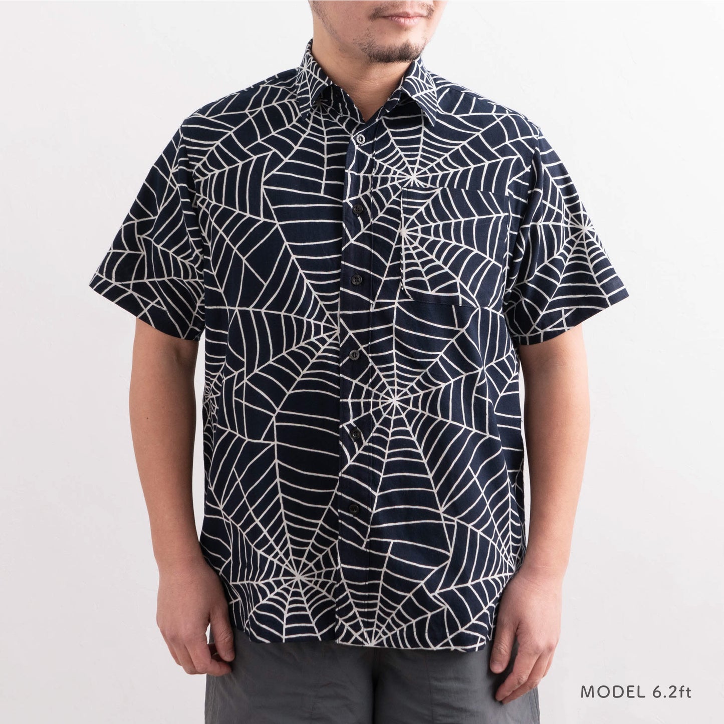 Tenugui Sarashi Shirt Spiderweb Sumi Black