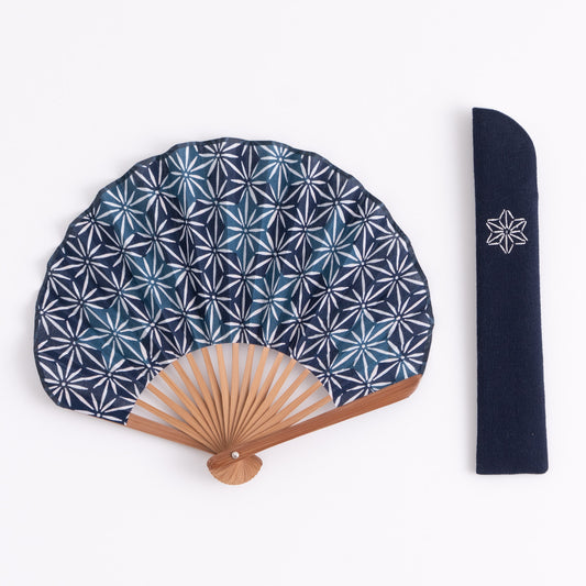 Mangetsu Sensu Set Hemp Leaf Kiriko