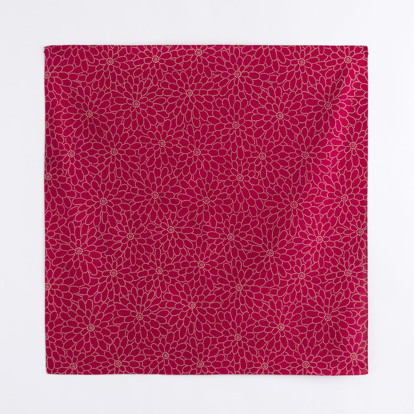 Chrysanthemum-Deep Red　 Cotton Wrapping Cloth (FUROSHIKI) Medium