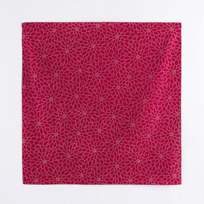 Chrysanthemum-Deep Red　 Cotton Wrapping Cloth (FUROSHIKI) Medium