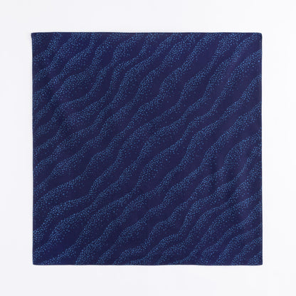 Ripple-Indigo Cotton Wrapping Cloth (FUROSHIKI) Medium