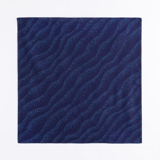 Ripple-Indigo Cotton Wrapping Cloth (FUROSHIKI) Medium