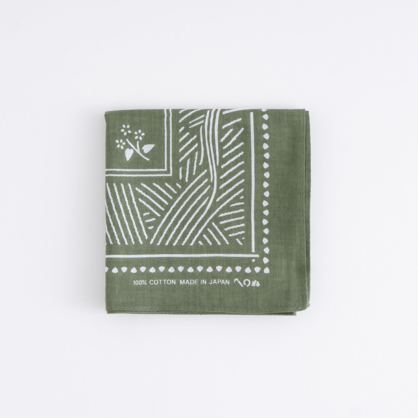 Japanese Classic Pattern Bandana Soba Pattern Bandana Old Bamboo Green