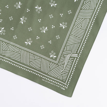 Japanese Classic Pattern Bandana Soba Pattern Bandana Old Bamboo Green