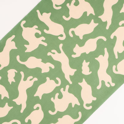 Cat Pattern Grass Green