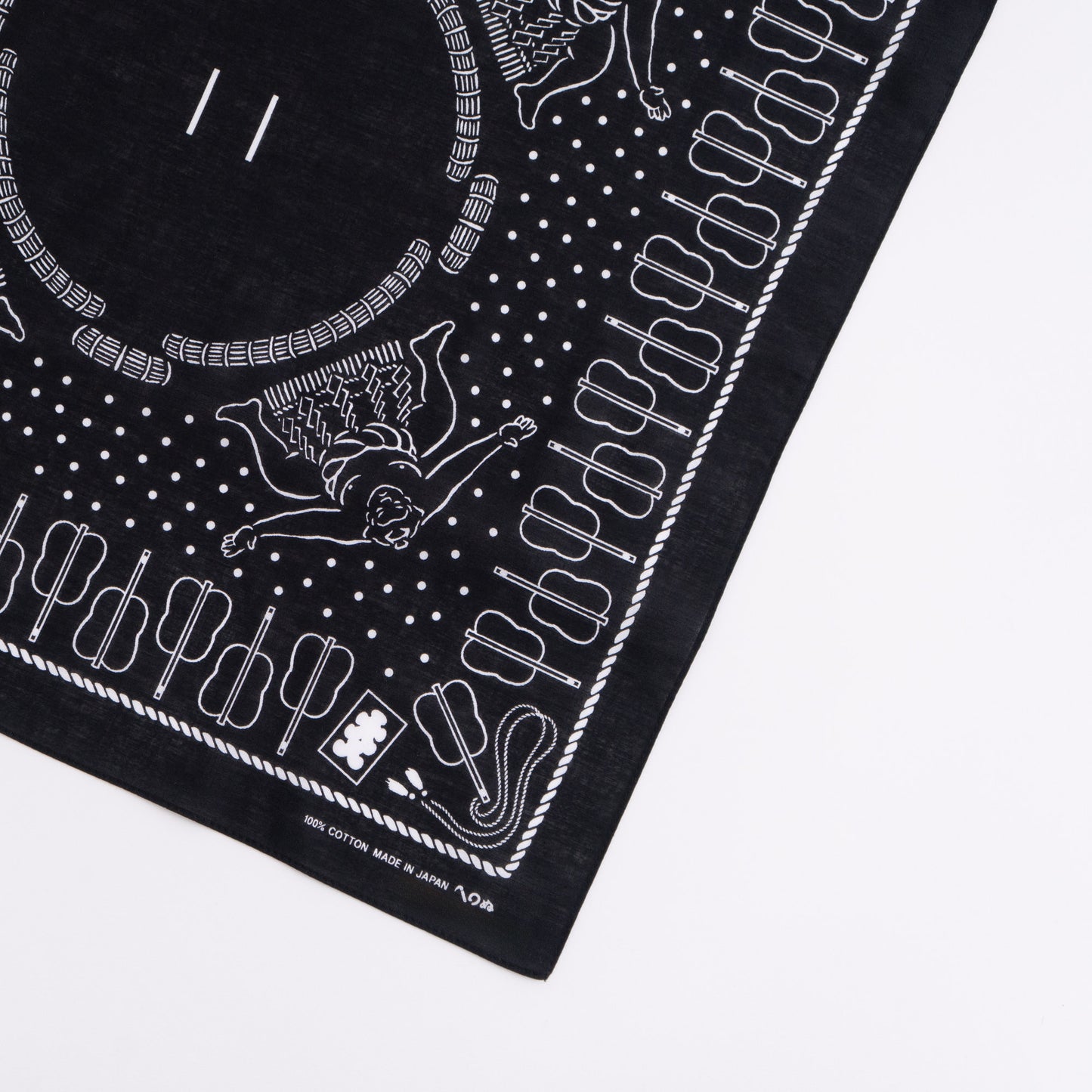 Japanese Classic Pattern Bandana Sumo  Black