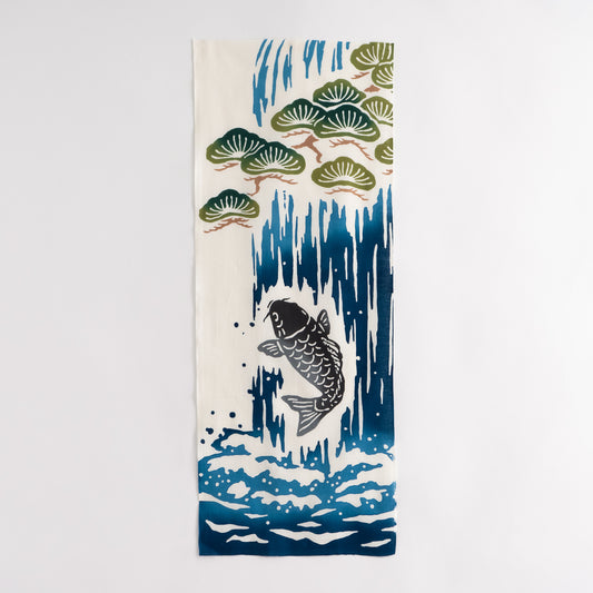 Carp Climbing Up A Waterfall