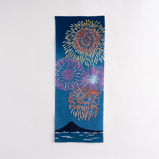 In the evening Fuji Fireworks TENUGUI