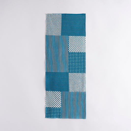 Patchwork Blue Kiri-Tsugi-Komon TENUGUI