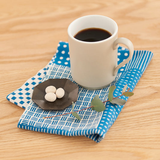 Patchwork Blue Kiri-Tsugi-Komon TENUGUI