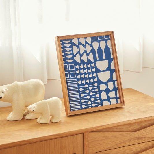 Kichenware Navy Utsuwa-Zukushi TENUGUI