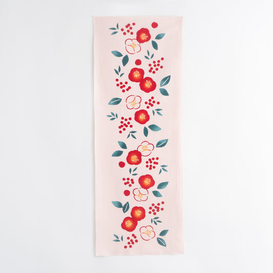 Camelia and heavenly bamboo TENUGUI